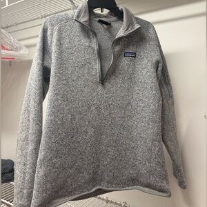 Patagonia Women's Zip-Up Sweater in Light Gray
